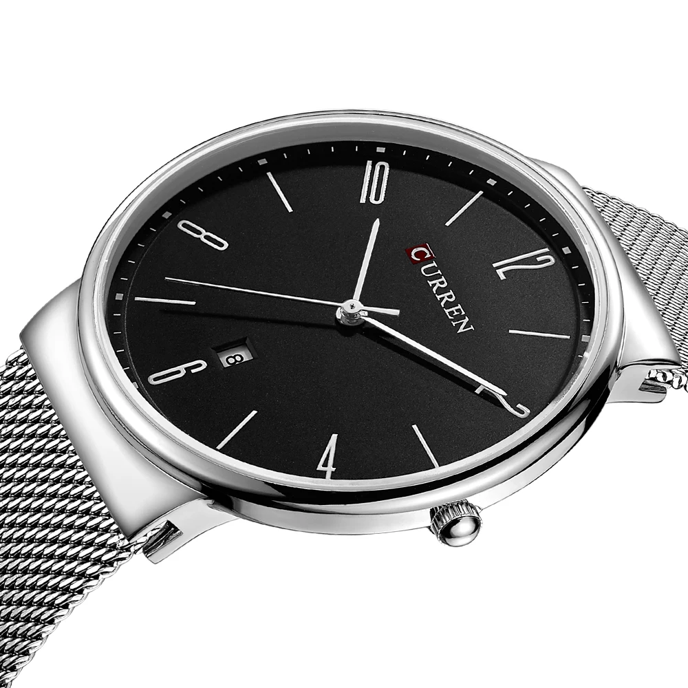 Новые модные наручные мужские часы Wach кварцевые с ультра тонким циферблатом топ