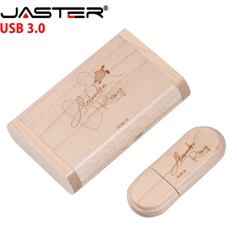 JASTER (более 10 шт бесплатный логотип) кленовый деревянный + коробка флеш накопитель