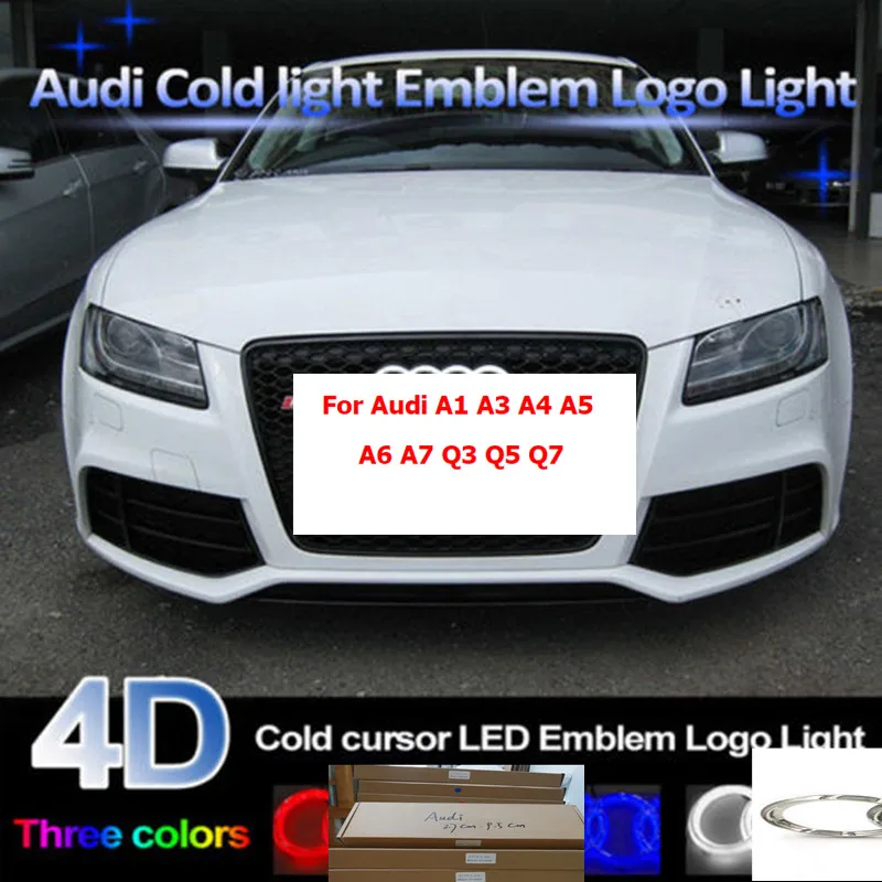 Автомобильная светодиодная решетка с 4D подсветкой светодиодный логотип Bl для Audi