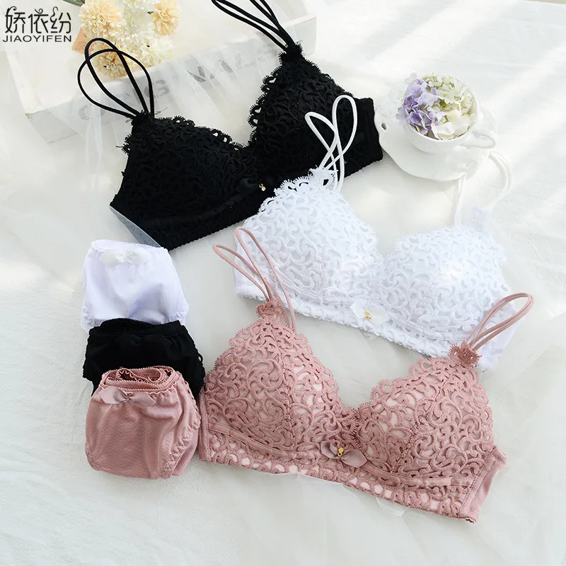 

JYF Brand Hot Sale Sexy Lace Underwear Set Seamless Comfortable Women Bra Set Fine Embroidery Lovely Girl Push Up Bra Sets