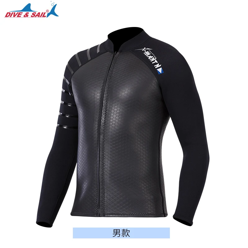 Мужские Гидрокостюмы 3 мм куртка с длинным рукавом неопреновые гидрокостюмы топ