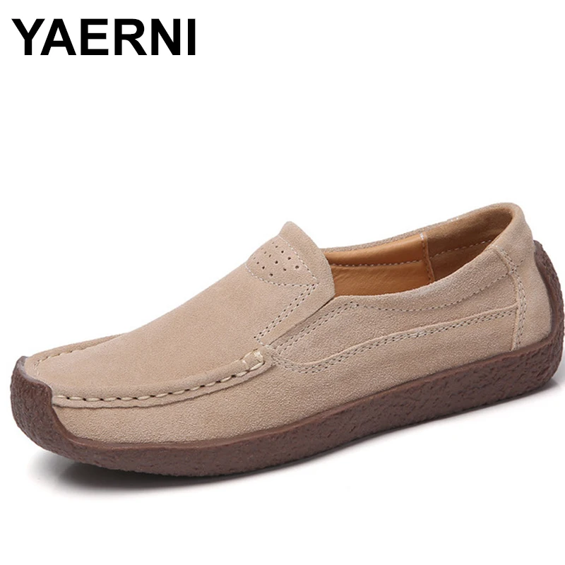 YAERNI/Женская обувь из спилка Женская zapatos mujer Замшевые женские мокасины Женские