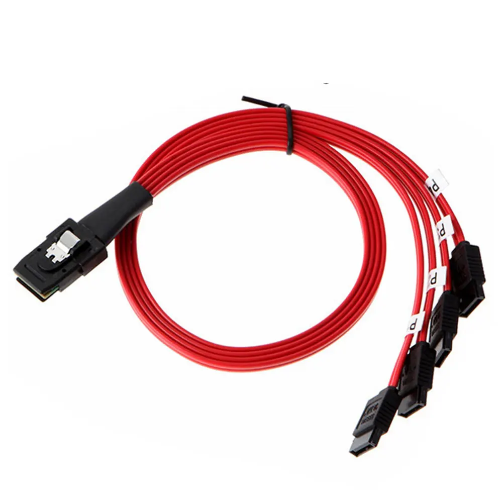 Mini SAS до 4 SATA для компьютерных разъемов сплиттер стабильный красный многополосный
