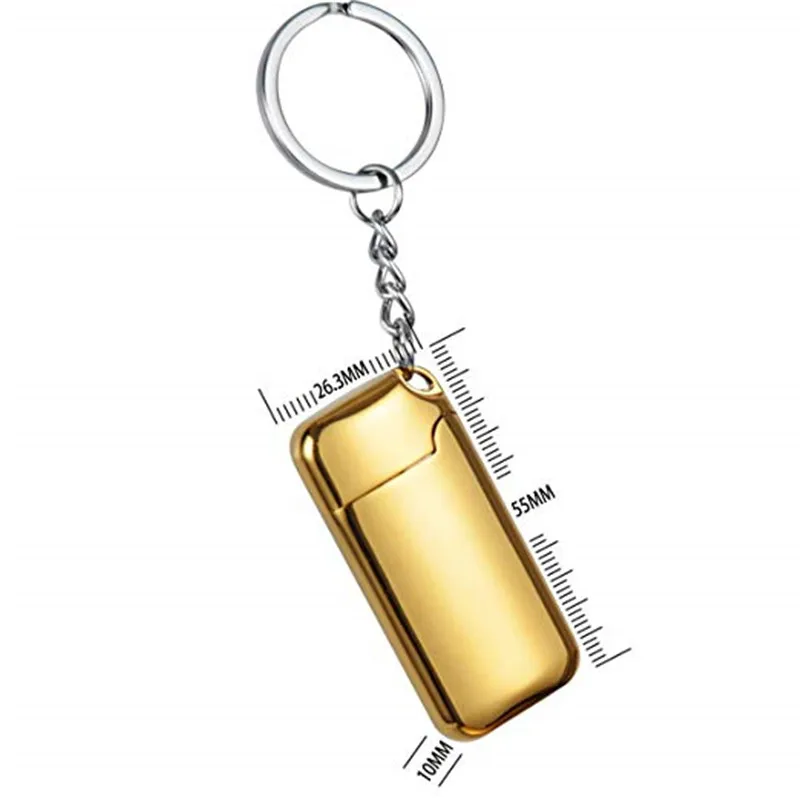 Mini USB Lighter With Keychain Windproof Rechargeable Flameless Eelectronic For Cigarette Encendedor Plasma Gadgets Men | Дом и сад