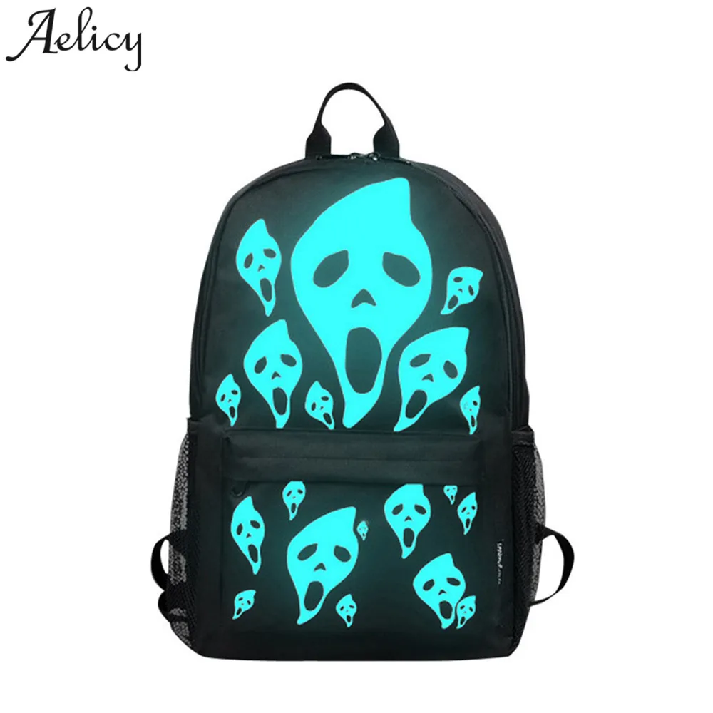 Aelicy новый серебристый рюкзак с принтом призрака для мужчин и женщин школьные