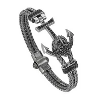 anchor cuff bracelets bangles men atolyestone bracelet gold stainless steel anchor black leather cuff bangles pulsera bcb 0125