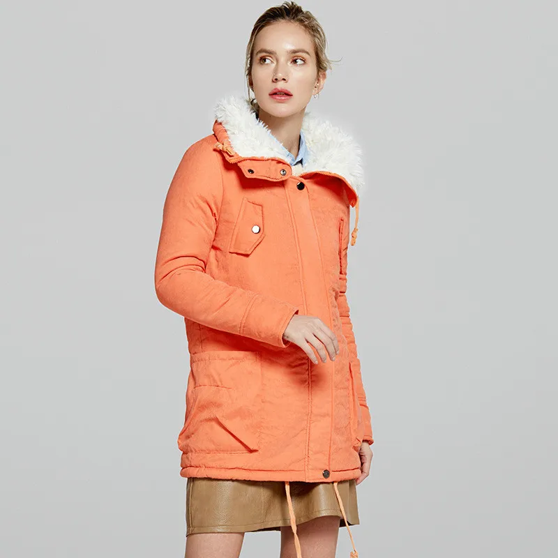 

2018 Winter Women's Parka Coat Thin Women Jackets Long Hooded High Quality Warm Cotton Coats New Padded