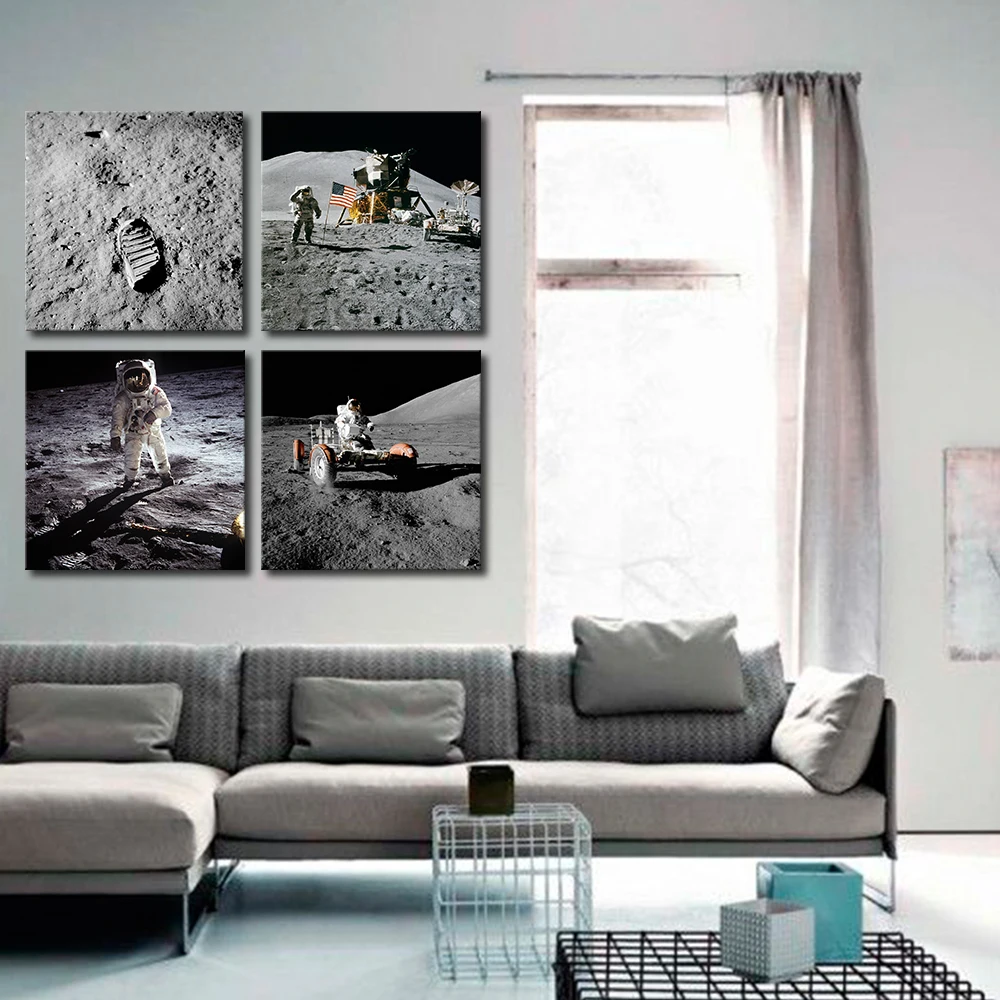 Unframed Земли на луне Appollo Истории фото печать холст Современное искусство стены