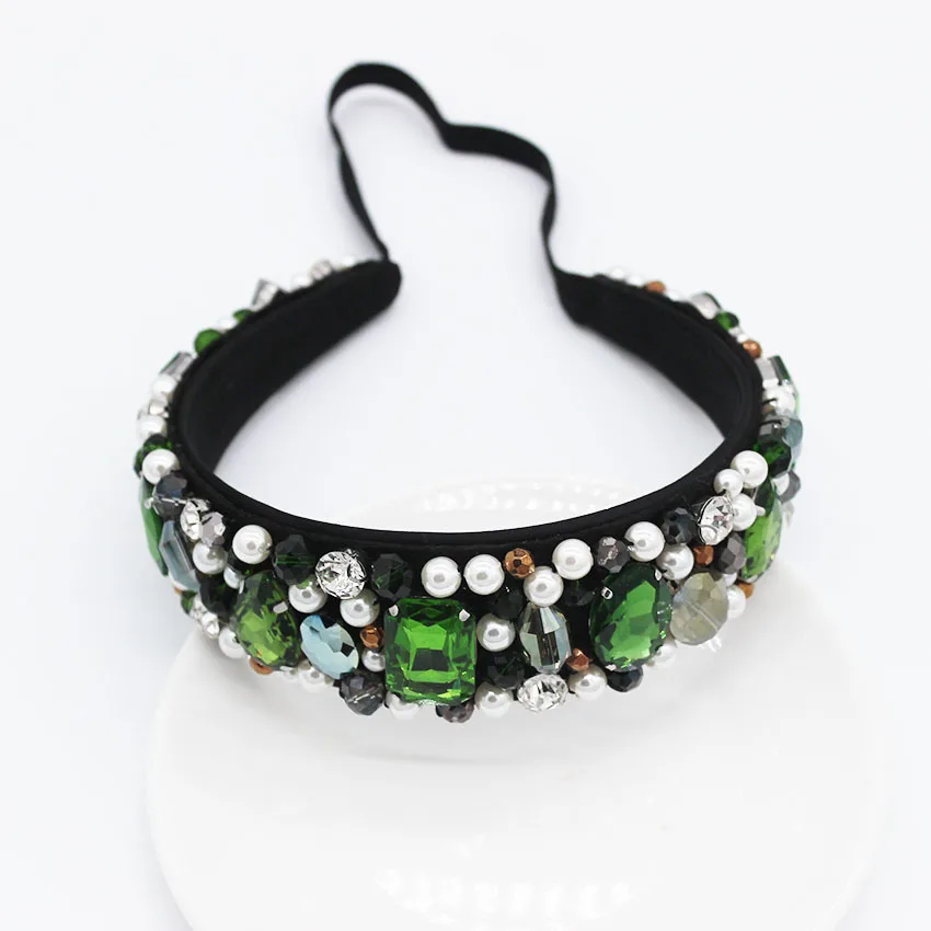 Повязка на голову в стиле барокко Стразы с кристаллами и жемчугом Женская