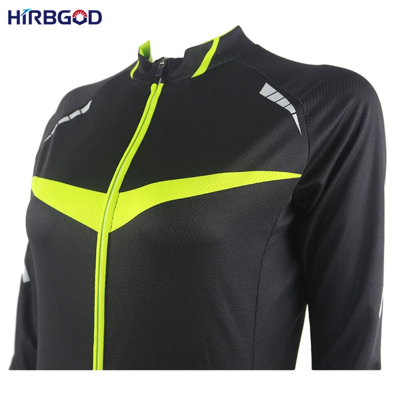 HIRBGOD черная простая велосипедная одежда с длинным рукавом Женская