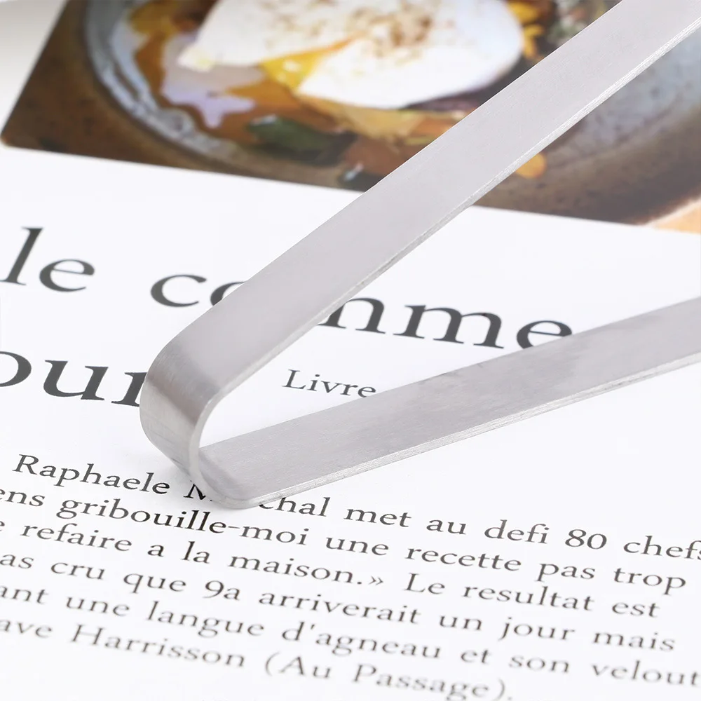 Твердый зажим для еды из нержавеющей стали нескользящий мини Силиконовый