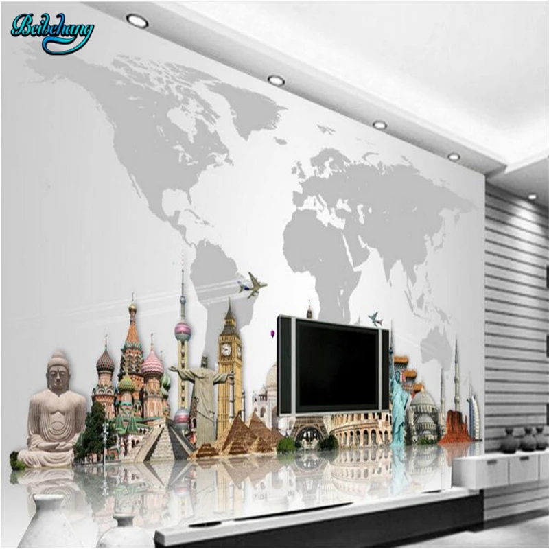 Большой заказ нетканых материалов обои росписи всемирно известная архитектура