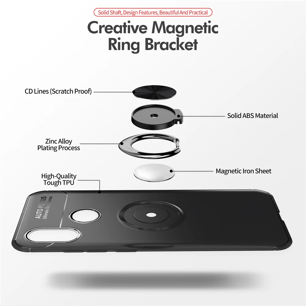 Rotating Finger Ring Magnetic Car Holder Case for xiaomi Mi Note 3 Max 2 Redmi 5 Pro Back Cover Silicone S2 | Мобильные телефоны и