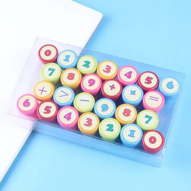 26pcs Numbers 26 шт./компл. для детей с мультипликационным принтом, с изображением букв алфавита, печатей для детей на заказ Пластик резиновые самостоятельной Печати На чернилах игрушки - Цвет: 26pcs Numbers