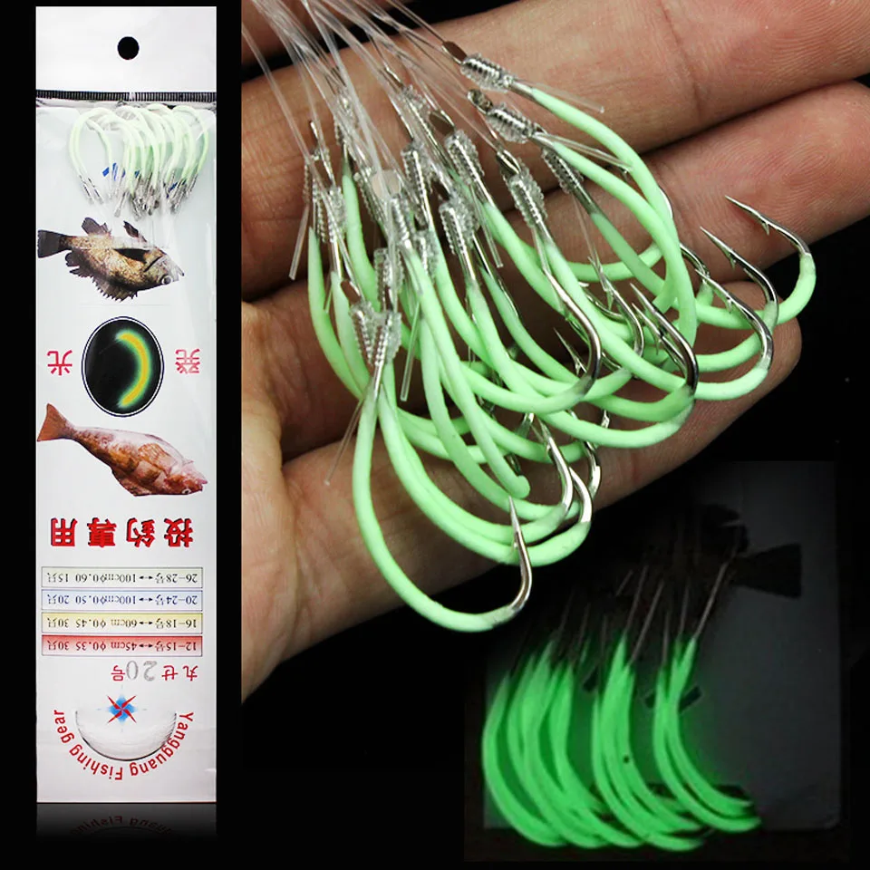 Ходить рыбы световой Рыболовный крючок 12-30 # колючей крючки Pesca Рыбная ловля