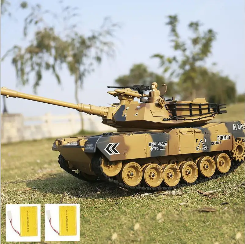 M1A2 with 2 battery Америка M1A2 Россия T90 Танк с дистанционным управлением 1:16 2,4G бронированный автомобиль RC боевой танк BB пуля/дым/Звук электронная модель автомобиля - Цвет: M1A2 with 2 battery