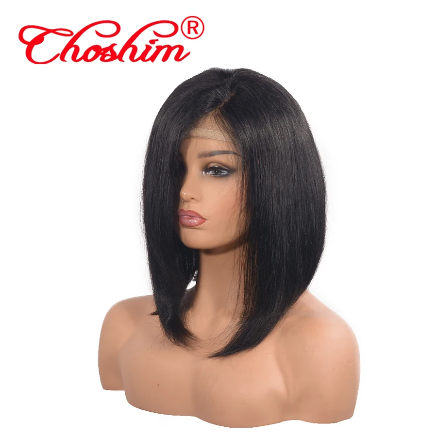 Бразильский Реми прямые человеческие волосы 13*6 Синтетические на кружеве парики