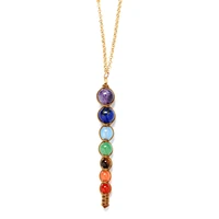 multicolor lava 7 chakra healing balance beads necklace women necklaces pendants reiki spiritual yoga jewelry pendant necklace