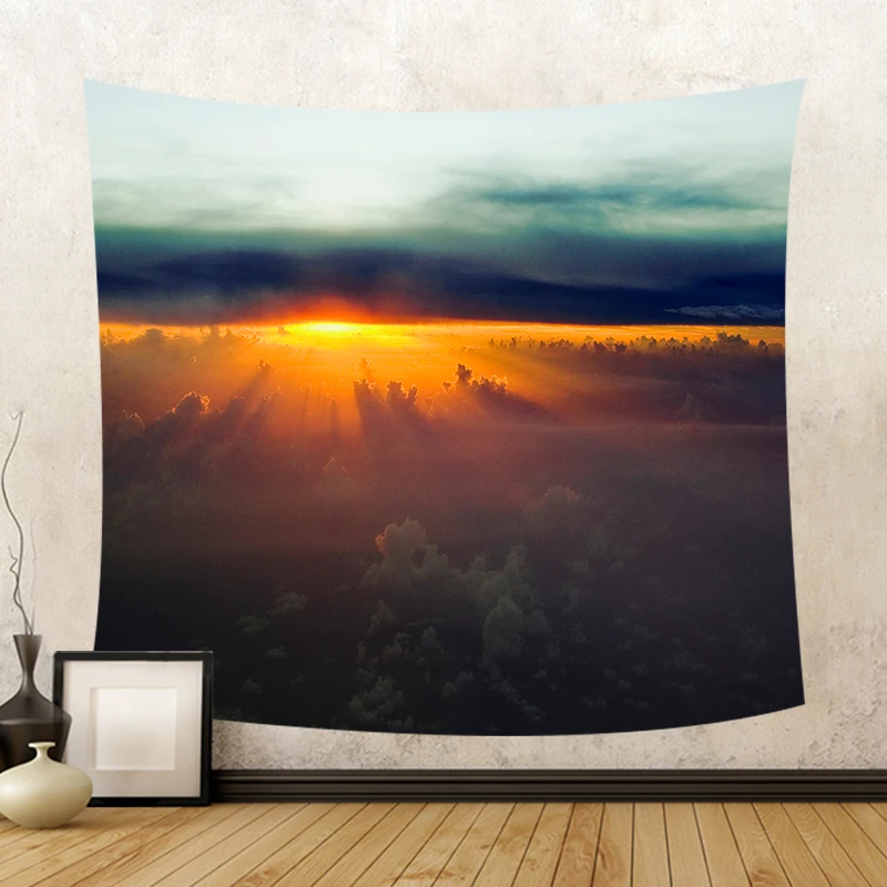 Прямая поставка пляжное полотенце изображение восхода солнца заката настенный