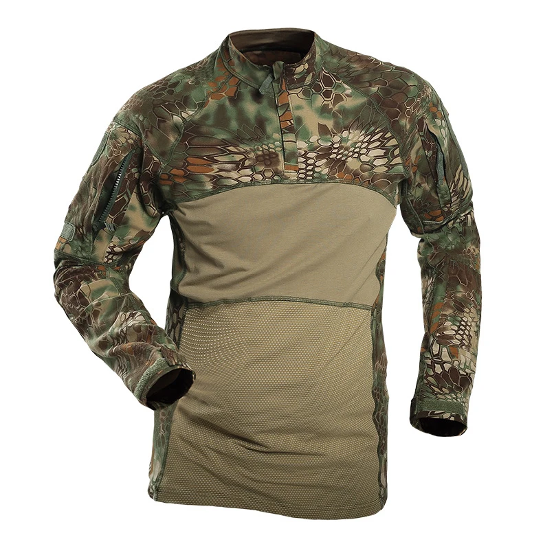 Refire gear Военная тактическая рубашка мужская камуфляжная армейская футболка с длинным рукавом Мультикам хлопковая боевая рубашка камуфляжная Пейнтбольная футболка