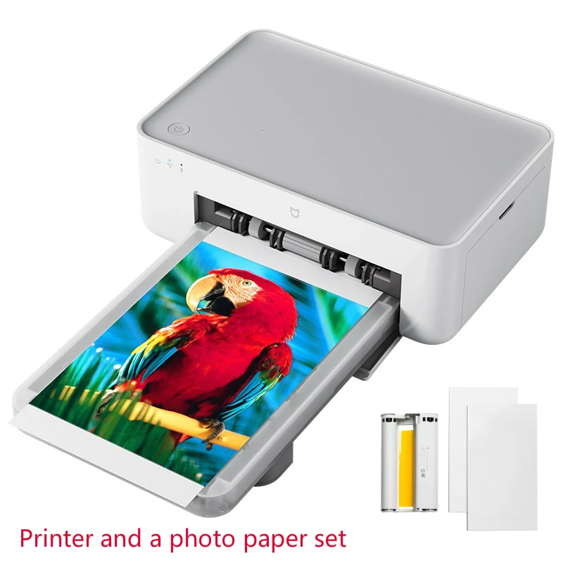 Printer and a suit Xiaomi Mijia фотопринтер 6-дюймовый высокой четкости фото мобильный телефон готов к печати - Цвет: Printer and a suit