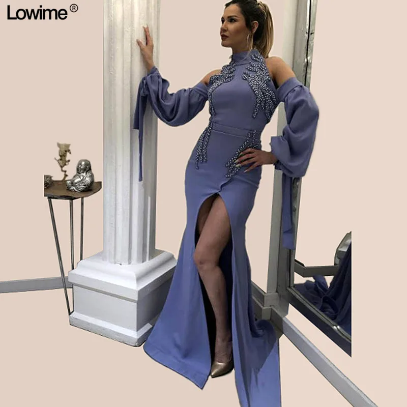 Женское вечернее платье с юбкой-годе длинным рукавом и бусинами | Свадьбы