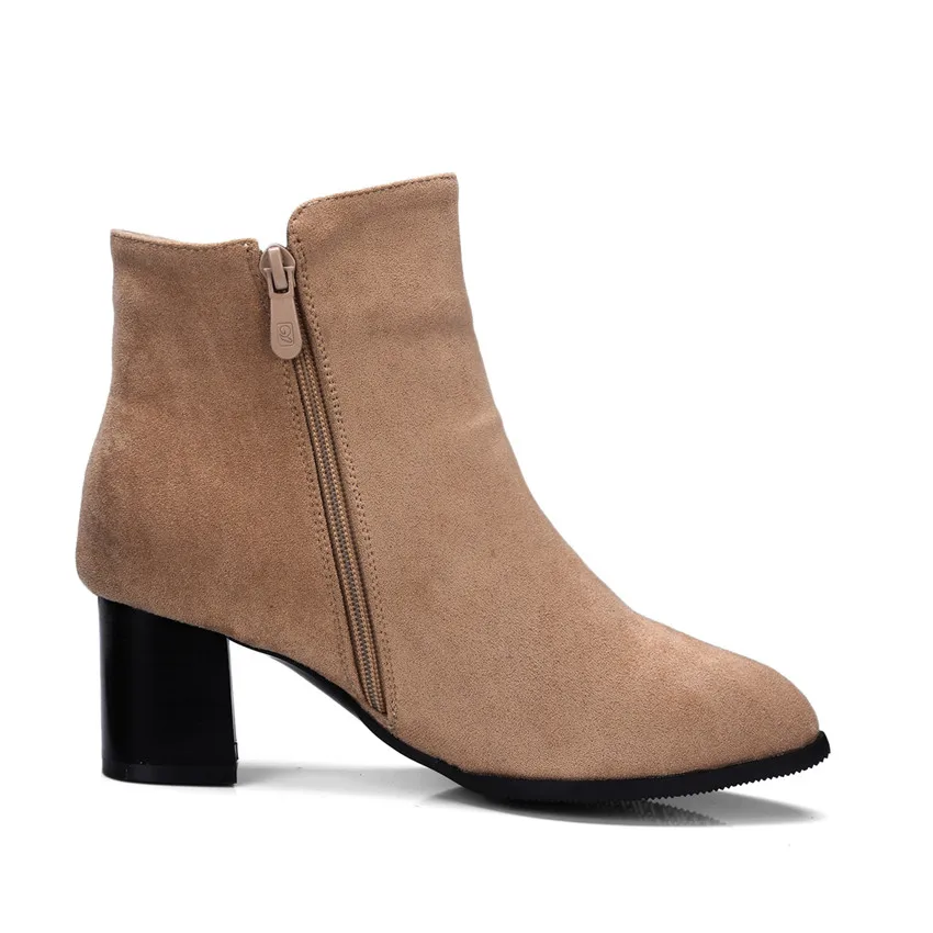 Сезон весна осень Обувь на толстом высоком каблуке для женщин ботильоны женская