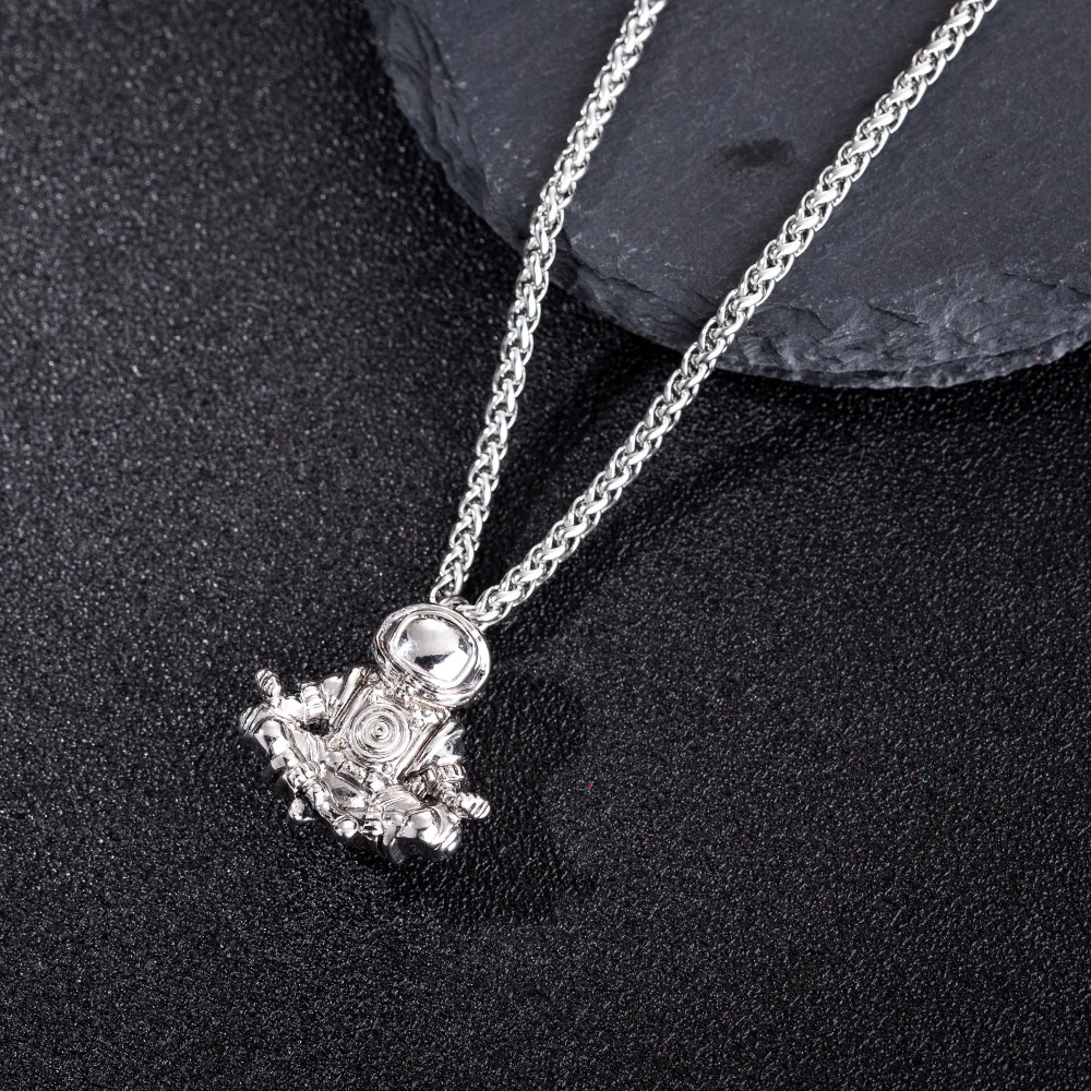 Ожерелье с подвеской астронавта Космический человек цепочкой из нержавеющей