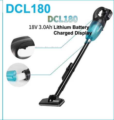 DCL180 Япония Makita перезаряжаемый пылесос бытовой ручной беспроводной 12 V литиевая батарея дисплей с светодиодный свет - Цвет: DCL180