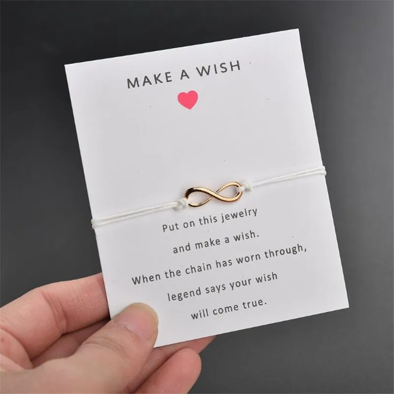 Модные Золотые сплава браслет бесконечность для Для женщин открытка &quotпара&quot