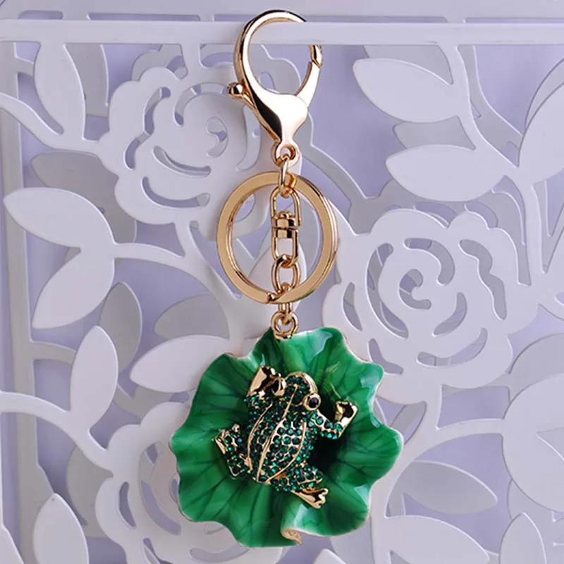 Blucome Charming Irregular Big Enamel Epoxy Green Frog Gold Key Chains Christmas Present Animal Chaveiro Keyring For Lady Bags | Украшения