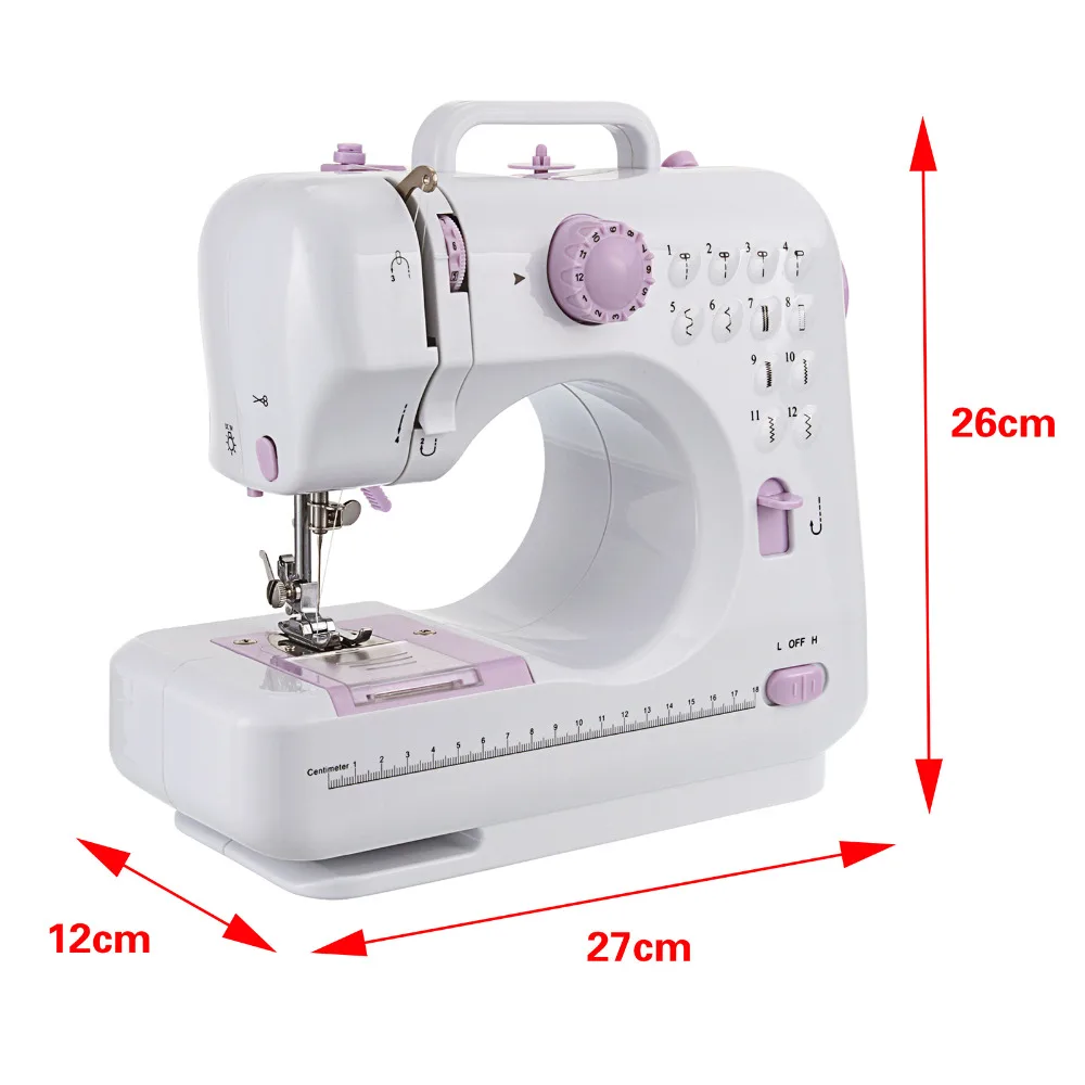 Российский продавец! Мини 12 стежков швейная машина бытовая многофункциональная