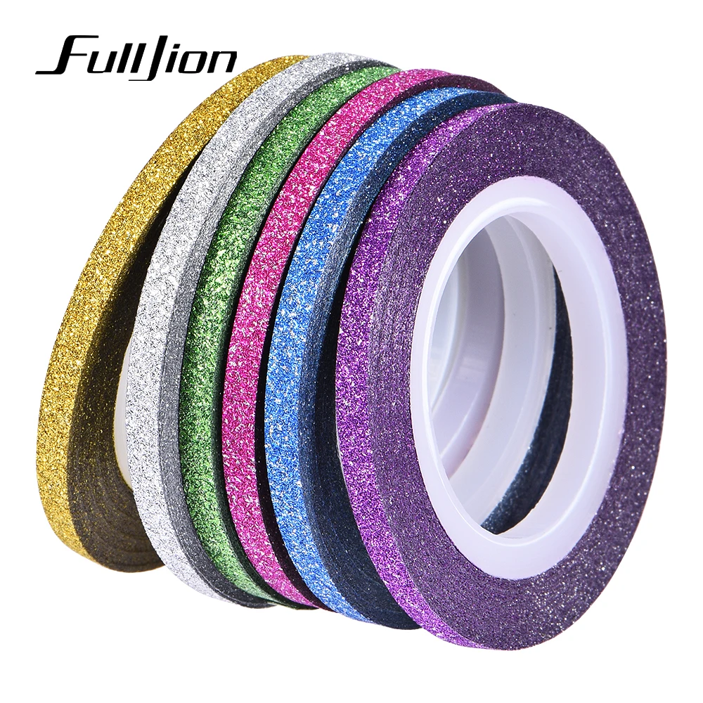 6 рулонов Fulljion матовая блестящая полоска для ногтей многоцветная лента