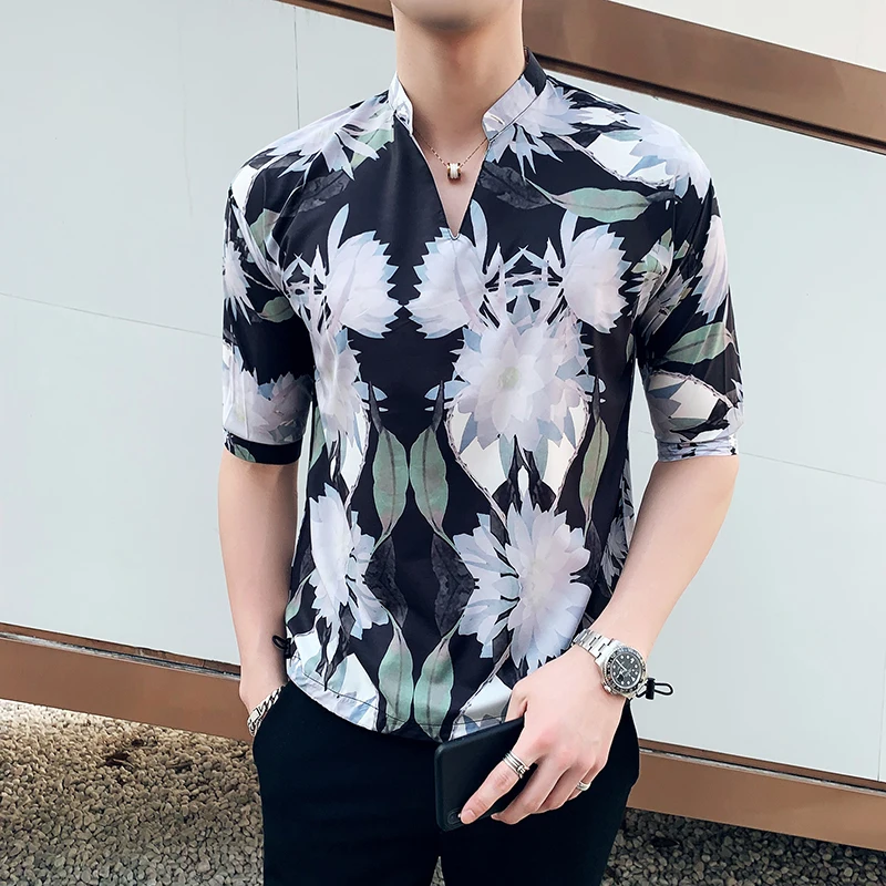 Хлопковые мужские Гавайские рубашки пуловер повседневные Camisa Masculina пляжные с