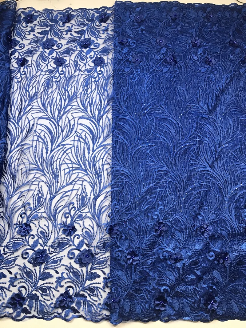 Нигерийская кружевная ткань 2019 французская высокого качества 3D Бисерное Кружево