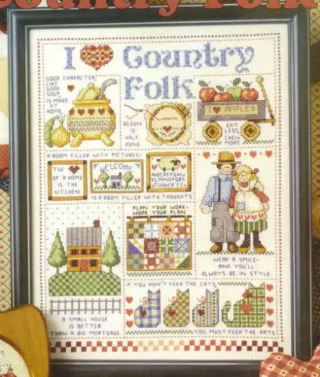Вышивка крестиком Fishxx A2243cartoon[I love the country people] растворимая печать точный рисунок 100%