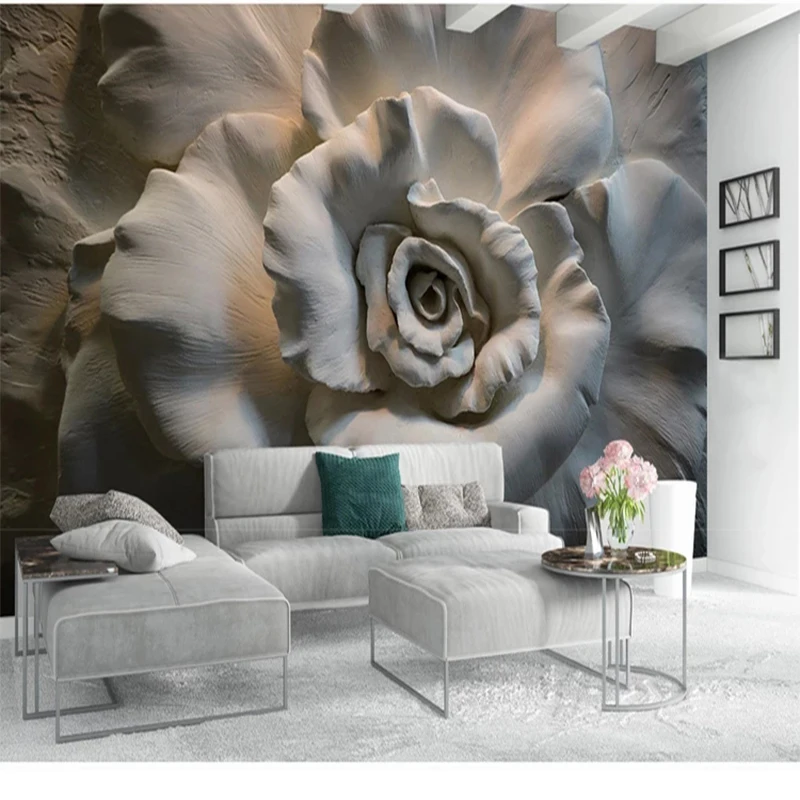 Пользовательские обои 3D стереоскопический серый красивая девушка современный