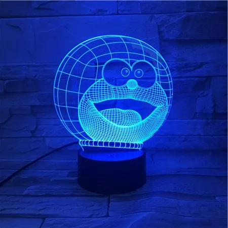 Настольная лампа прикроватная Doraemon мультфильм Lampara 3D иллюзия дети подарок