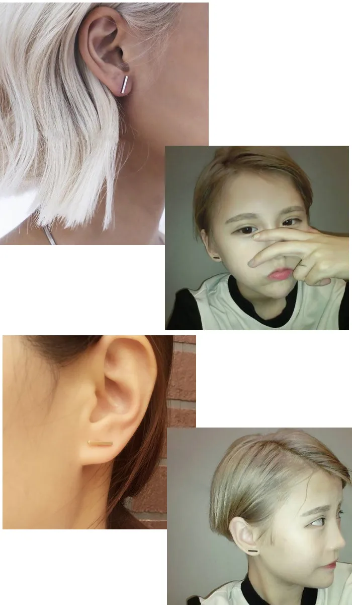 Серьги-пусеты T в форме золотого черного серебряного цвета 2 шт./лот украшения из