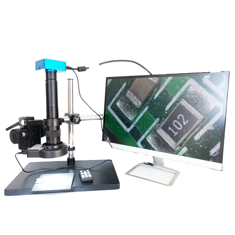 Цифровой видеомикроскоп 10X 180X 300X C Mount объектив + 1080P 60FPS 2K 2100W 21MP HDMI USB камера