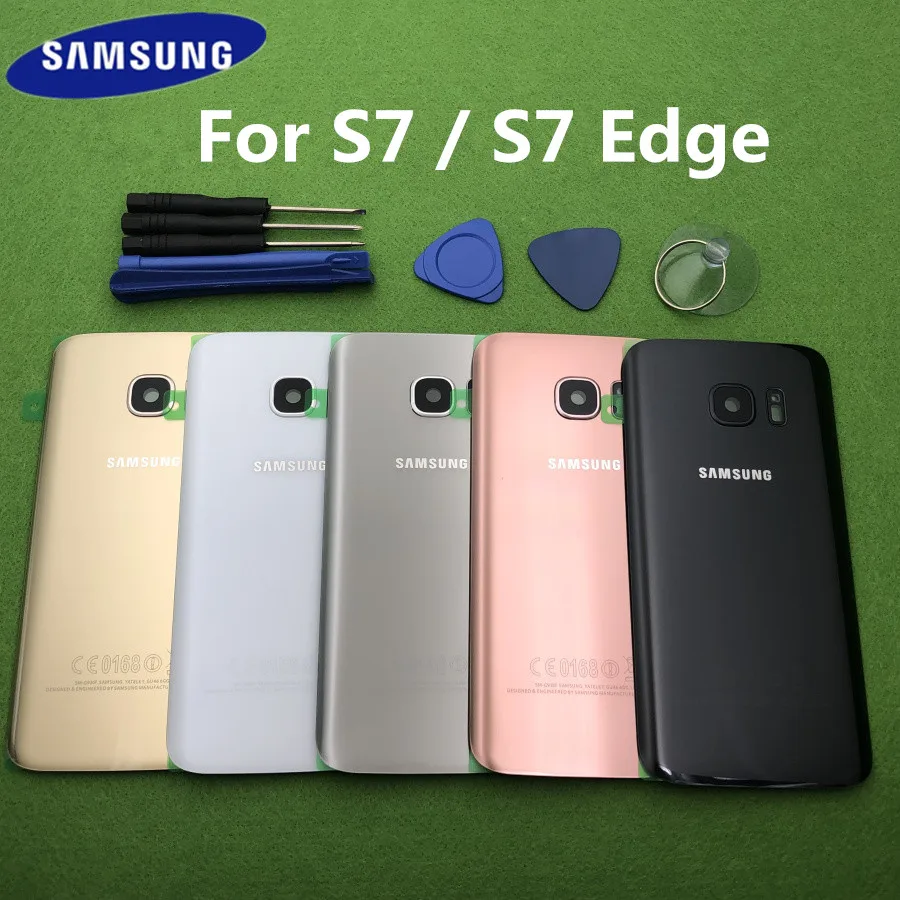 Задняя крышка для батареи стеклянный корпус Samsung GALAXY S7 G930 SM G930F Edge G935F задняя