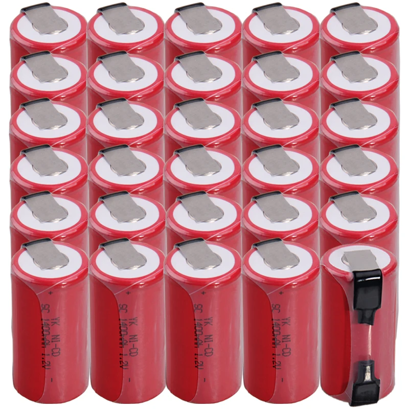 Реальная емкость 30 шт аккумулятор SC 1 2 v батареи перезаряжаемые 1400 mAh nicd akkumulator для