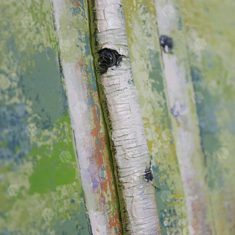 100% Расписанную Березовый Лес Маслом Триптих Картины Стены Искусства