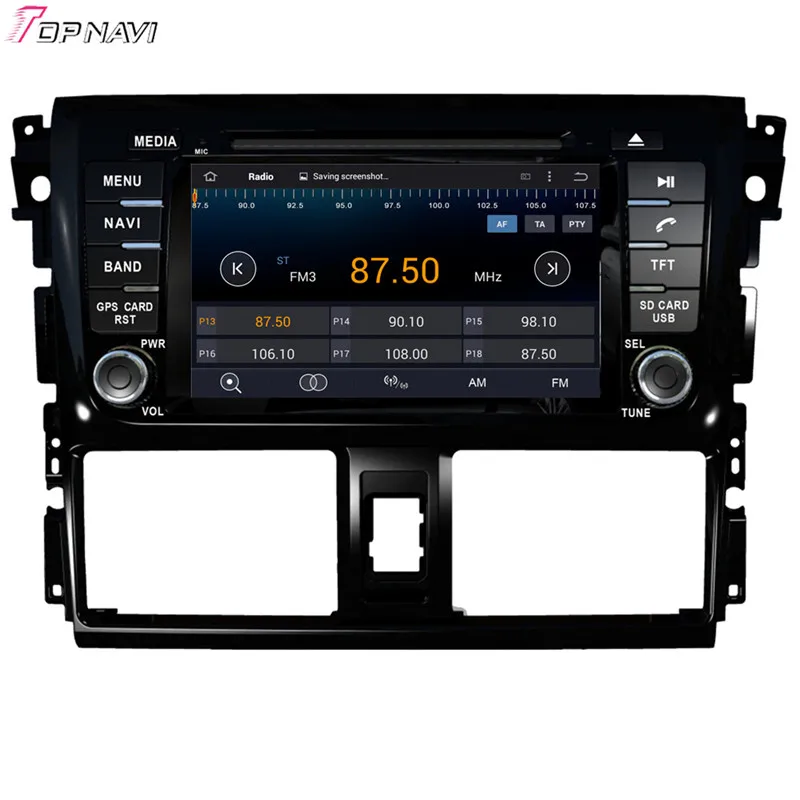 Topnavi 7 ''Восьмиядерный 2 Гб RAM Android 6 0 Автомобильный Радио Стерео GPS для TOYOTA VIOS/YARIS