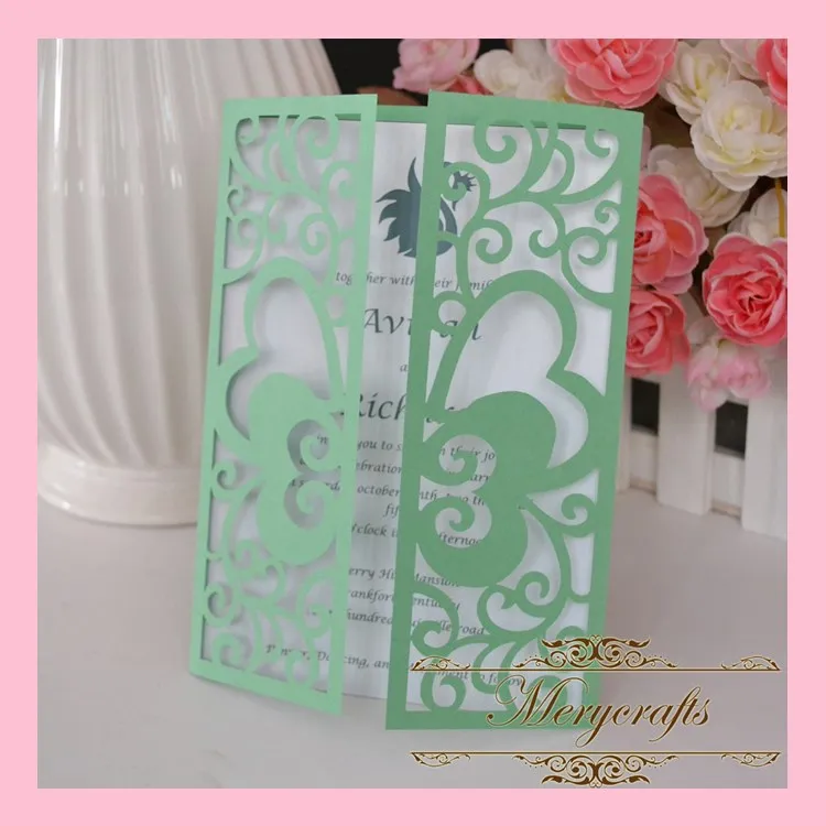 Hot sale Butterfly Carved Pearl Paper Delicate and Elegant Wedding Invitations Laser Cut Invitation Card | Дом и сад