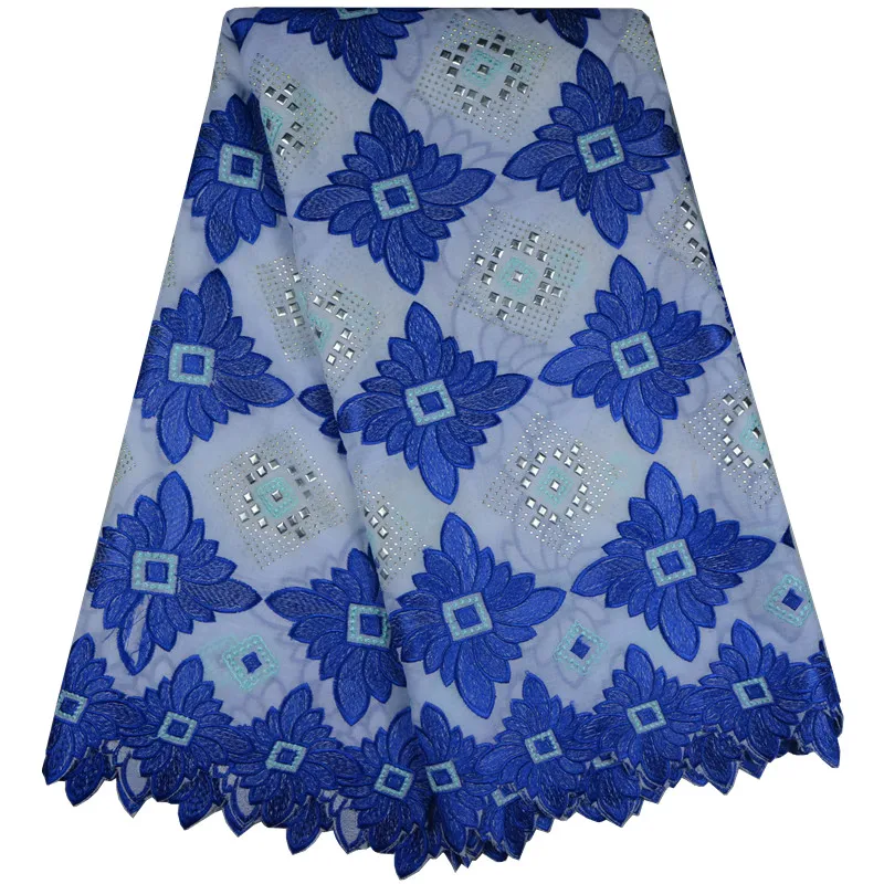 

Sequins Royal Blue Nigerian French Mech Lace Fabric Embroidered High Quality African Lace Fabric Royal Blue Cord Lace FabricA634