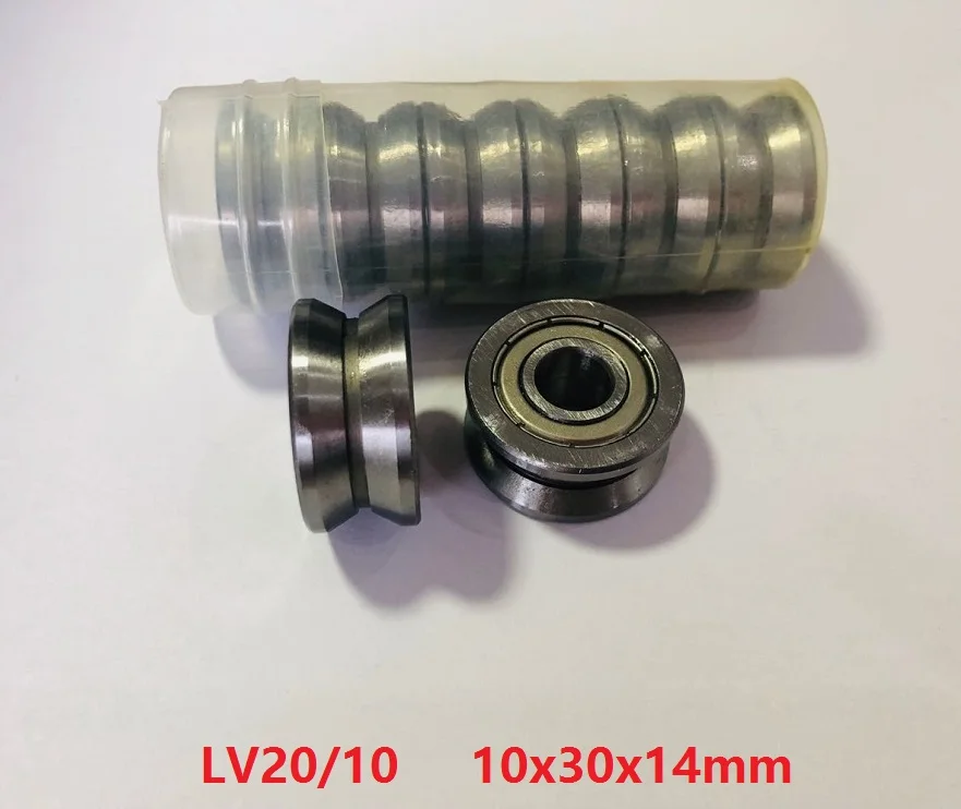 200 шт./лот LV20/10 10x30x14 мм V паз роликовый подшипник колеса шкив направляющий трек