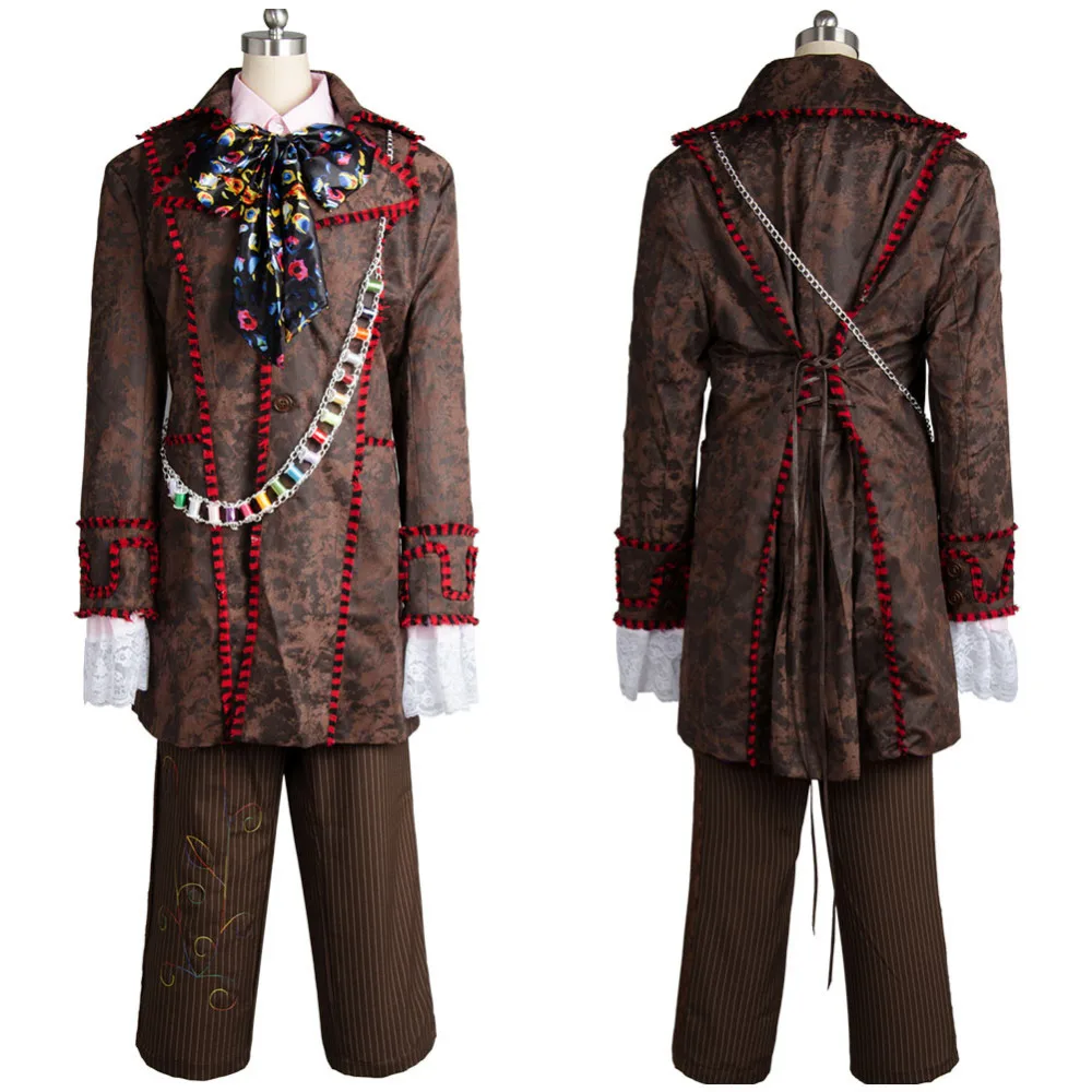 Костюм хаттера для косплея Джонни Депп из страны чудес взрослых костюм Алисы в