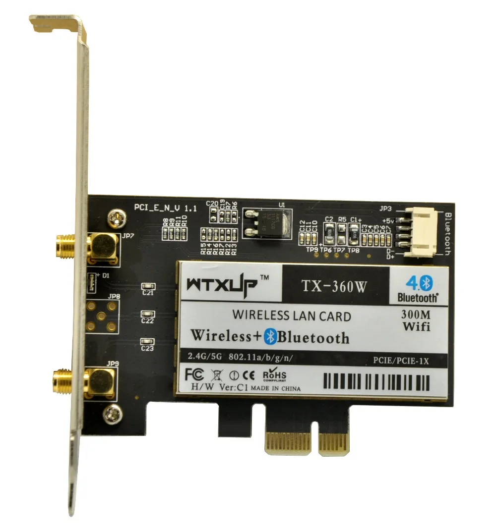 WTXUP AR5B22 двухдиапазонный 300 Мбит/с беспроводной PCI-E WiFi адаптер с Bluetooth 4 0 BT для Atheros PCI