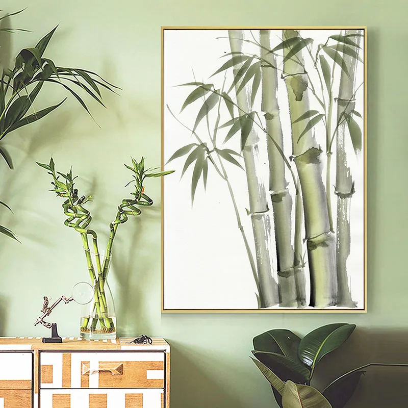 Chinese Style Watercolor Bamboo Wall Poster Zen Modern Canvas Art Print Painting Contemporary Home Office Decoration Picture | Дом и сад